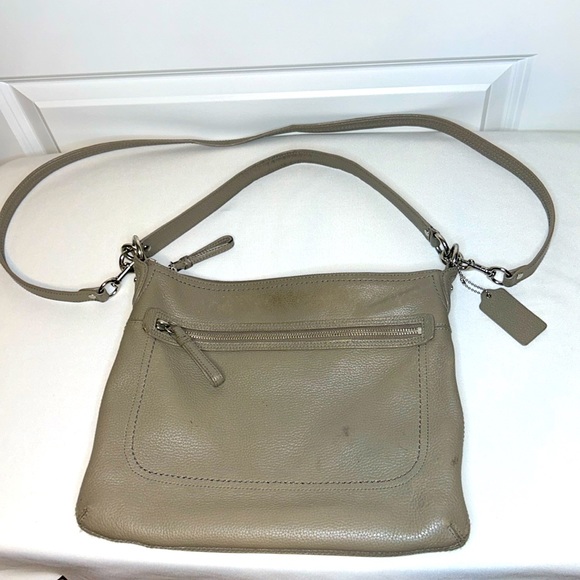 Coach Handbags - Coach Gray Genuine Leather Crossbody & Shoulder Bag